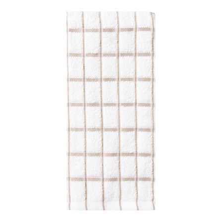 Ritz Cafe Check Kitchen Towel White Ground/Natural Check, PK12 9850200